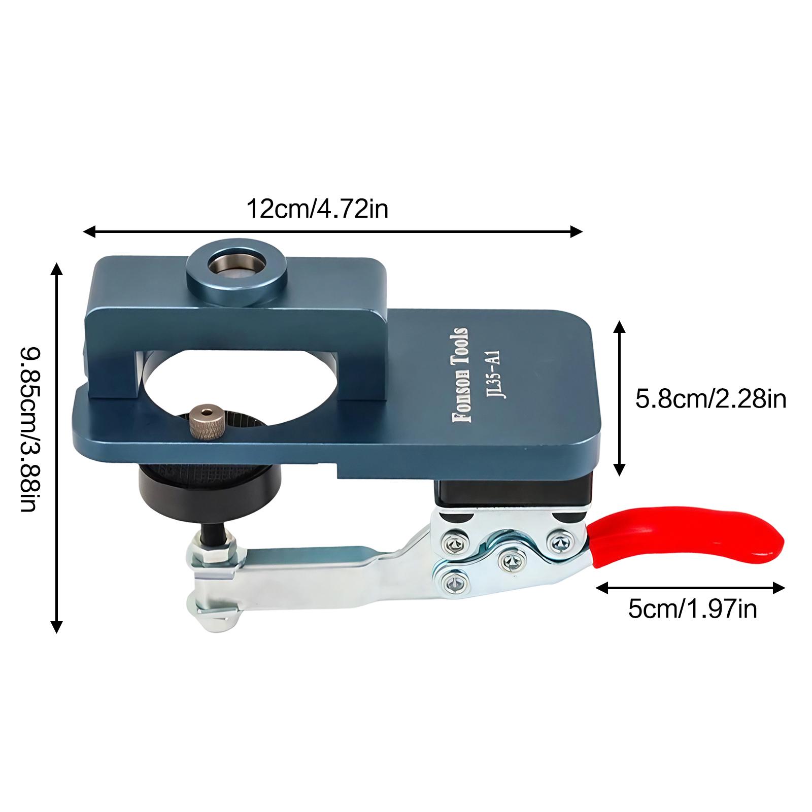 

35MM Woodworking Drill Guide - Adjustable Depth Limit, Tungsten Steel Drill Bit for Invisible Hinge Slotting and DIY Furniture чорний