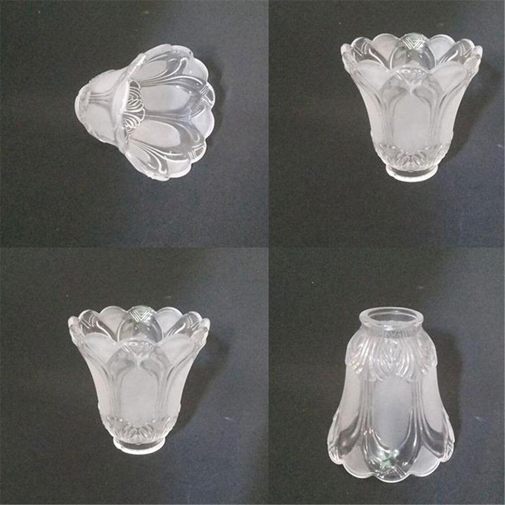 Vintage tarzı yedek cam gölge şeffaf konyak aksesuar küre ışık tavan vantilatörü duvar armatürleri için koni gölge ile kapakları