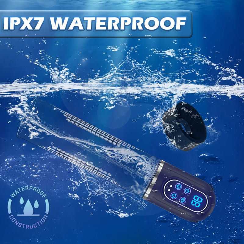 IPX7 Waterproof Electric Penis Pump Vacuum Pump Enlargement Extend Endurance Trainer for Larger Suction Toys for Men Masturbator
