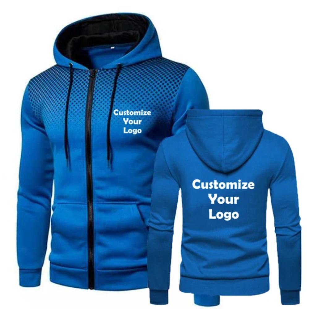 Customized Diy06 Fashion Men's Hoodie Casual Zipper Jacket Cotton Wool Warm Hoodie Sportswear Hip Hop Sportswear