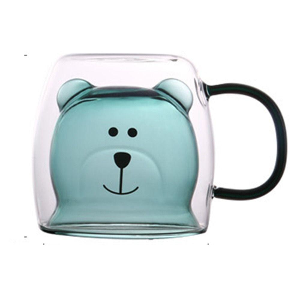 250ml Glass Cup Transparent Coffee Mug Personal Bear Tea Coffee Cup Kitchen supplies