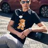 Funny Cartoon Bear Summer Men T Shirt High Quality Short Sleeve Cotton Unisex Birthday Gift Lover T-shirts Streetwear Tees