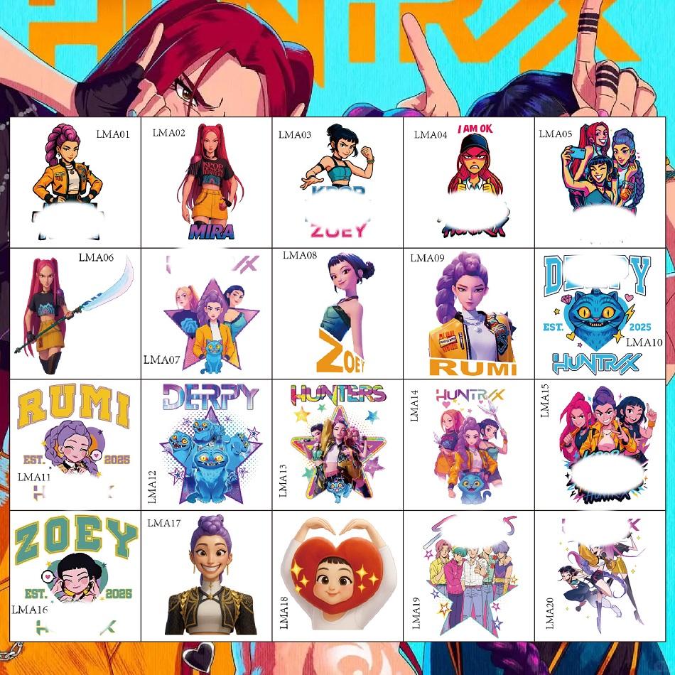 10/20/30 Stück KPop Devil Hunter Anime Peripherie Cartoon Graffiti Kreative Tattoo-Aufkleber Aufkleber niedliche Wassertransfer-Tattoos