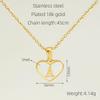 Personalized Heart Letter Necklace: Stainless Steel & Natural Shell Clavicle Chain
