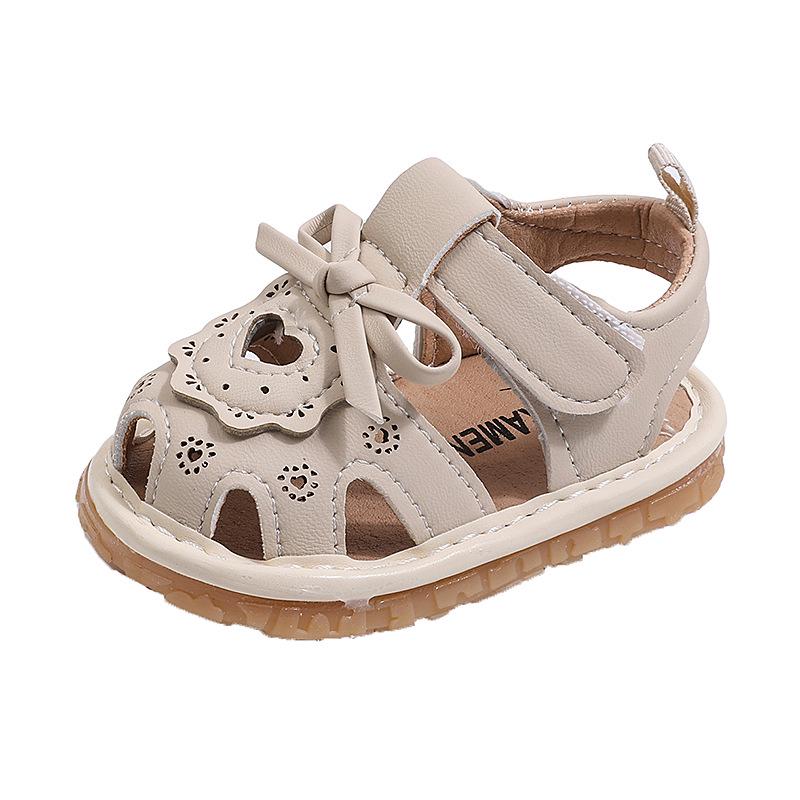 Summer Baby Girl Squeaky Sandals - Soft Sole, Non-Slip, Closed Toe Walker Princess Shoes
