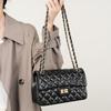 First Layer Cowhide Bag Cowhide Chain Fashion Diamond Bag Shoulder Messenger Women's Bag Genuine Leather Small Square Bag