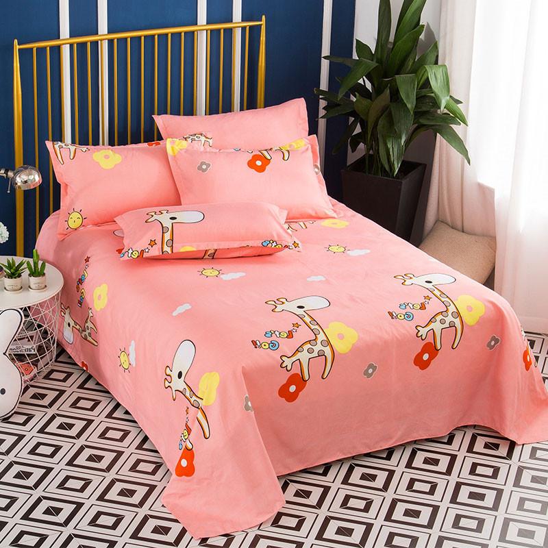 1pcs Dormitory Hotel Single Bed Sheets Elegant Geometry Printed Double Bed Sheets Cartoon Home Bedroom Decoration Supplies