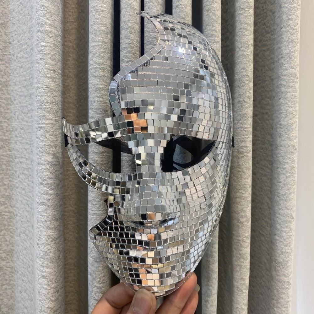 Glitzer-Material Discokugel Spiegelmaske Steampunk-Stil Kostümmaske Mardi Gras Karneval