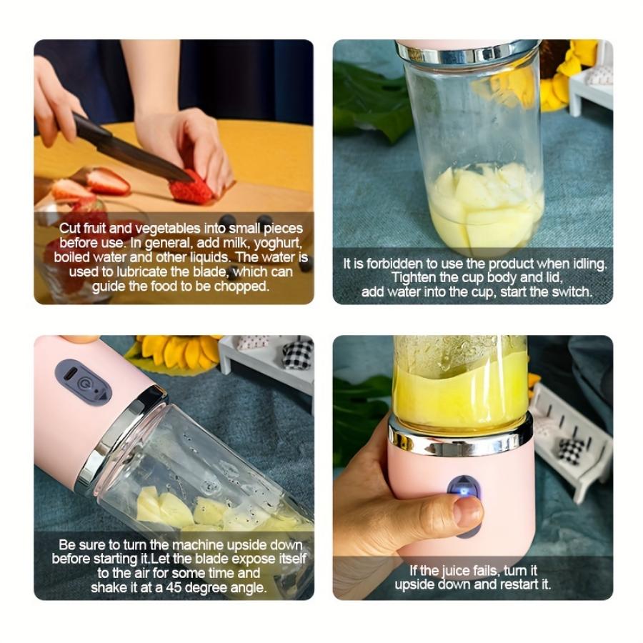 Wiederaufladbarer tragbarer Entsafterbecher – kompakt und multifunktional – anpassbare Designs für das Entsaften unterwegs – perfekt für den Einsatz im Haushalt und auf Reisen