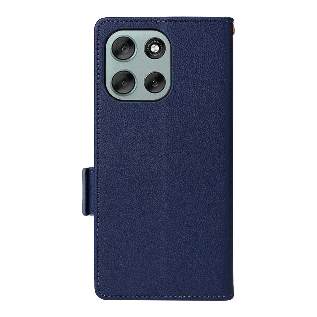 For Motorola Moto G56 5G Case with Wrist Strap Litchi Texture PU Leather Wallet Phone Cover