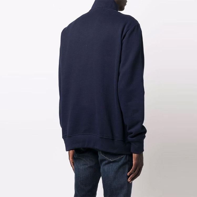 Polo Ralph Lauren Embroidered Pattern Long Sleeve Zip Fleece Hoodie Men Hoodies Blue 710849720-003