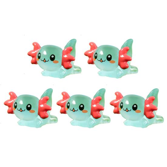 5 sztuk realistyczny żywy wygląd smok ozdoba mała dekoracyjna mini świecąca ozdoba smok żywica światło-up rzemiosło