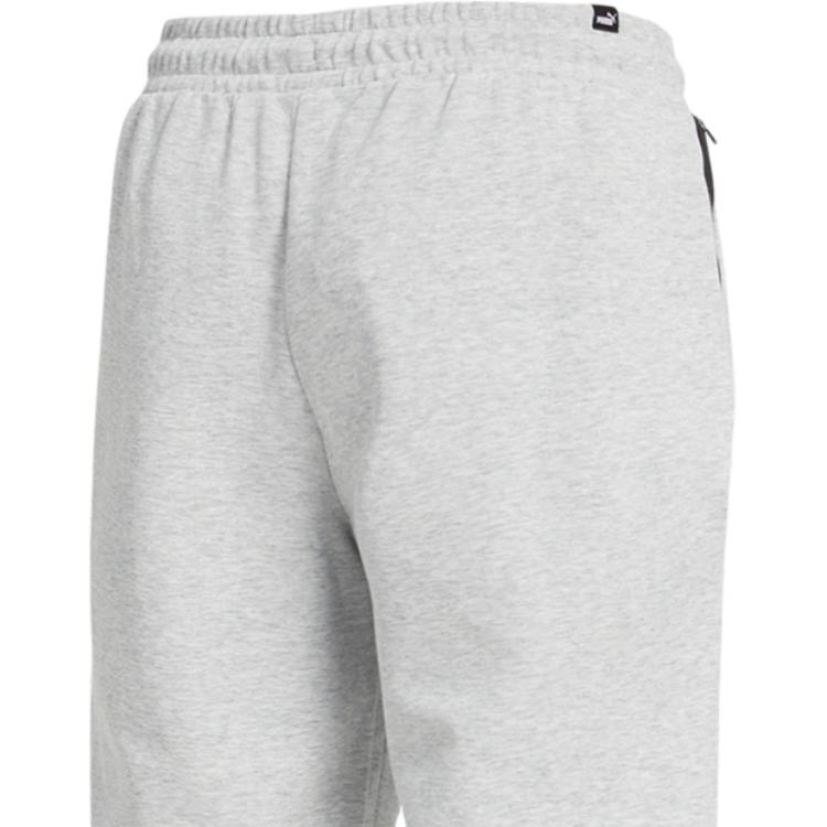 PUMA Solid Color Drawstring Elastic Casual Pants With Brand Logo Print Men Bottoms Grey 672406-04