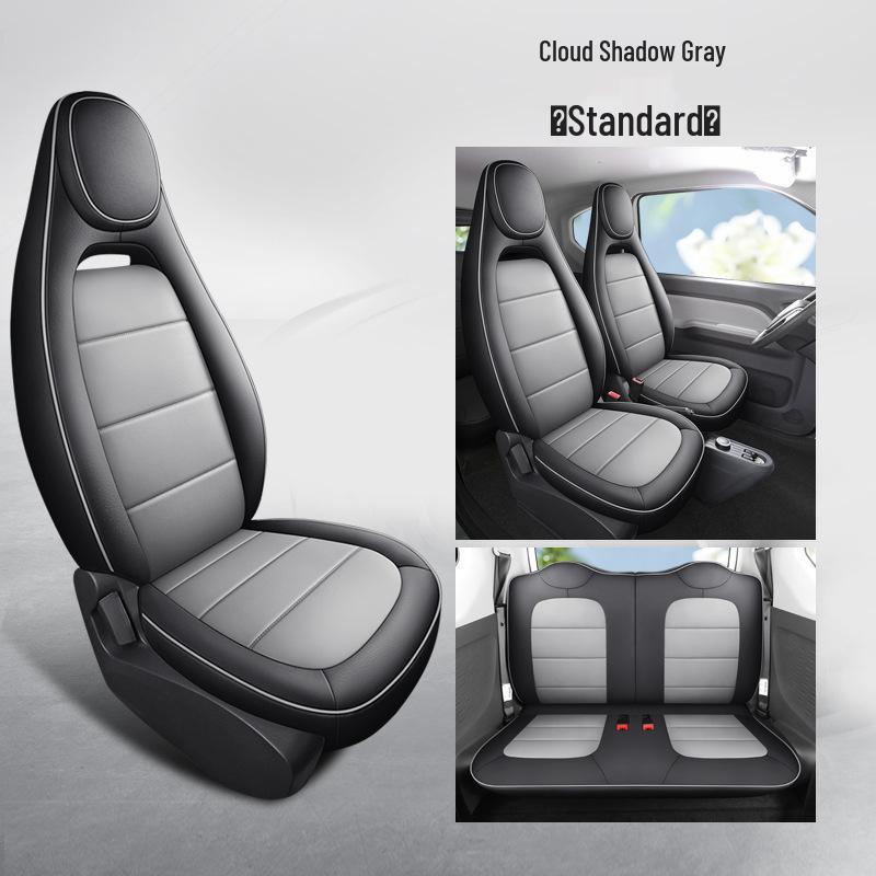 Wuling Mini Cute Cartoon Leather Car Seat Cushion Cover - Universal Fit, All Seasons