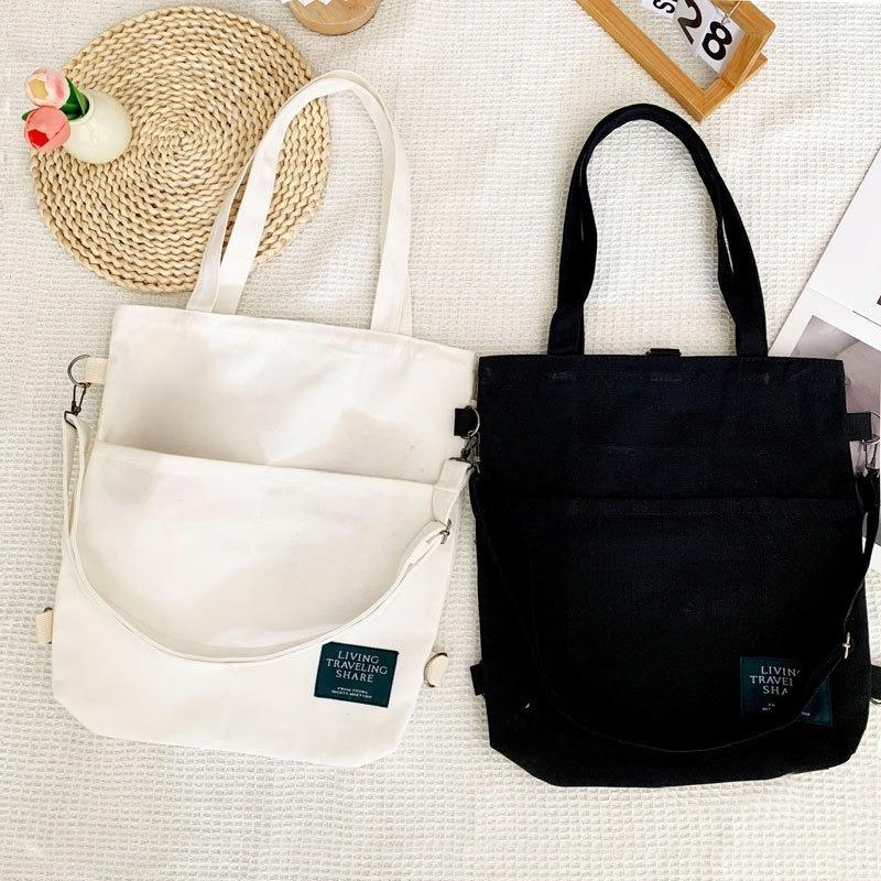 Simple Women Shoulder Canvas Bags Fashi College Student Girls Crossbody Bag Backpack Casual Commuter Ladies Handbags Book Tote