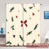 2pcs,Curtains Christmas Berry Twig Star (2) Chic Contemporary Curtains Versatile 100% Polyester Curtains Decorations Suitable