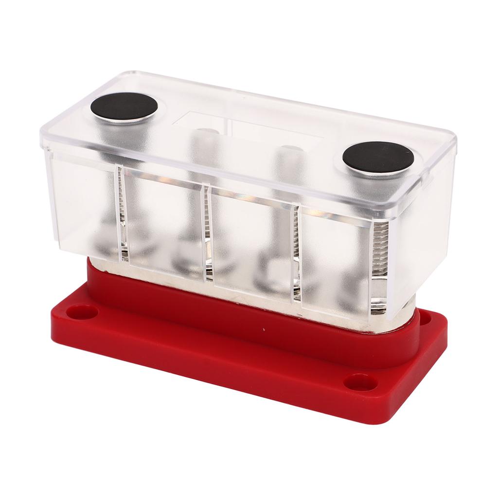 4-biegunowy blok dystrybucji mocy z bolcami 3/8 cala M10 Szyna zbiorcza akumulatora z osłoną 12V do 48V 300A do samochodów, łodzi, kamperów