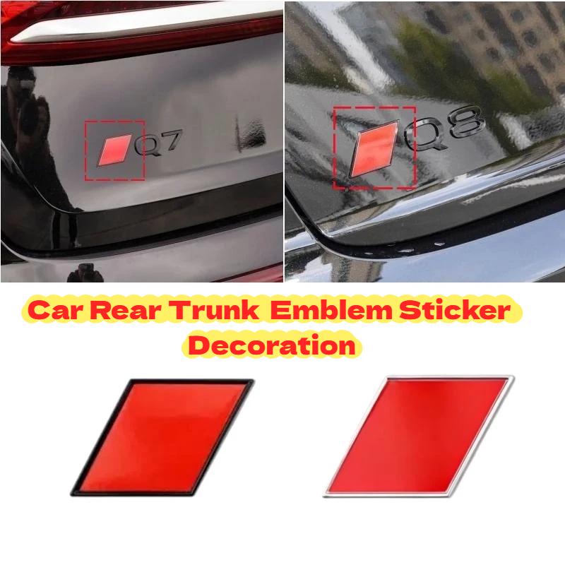 3D Square Car Rear Trunk Emblem Badge Sticker Styling Decoration Accessories