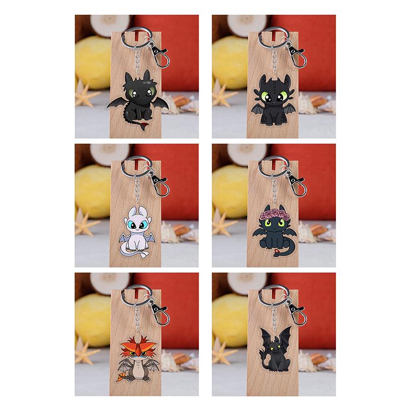 

Популярные аниме периферийные аксессуары для женщин и мужчин мультфильм прозрачный акриловый дракон брелок кулон рюкзак украшение подарок