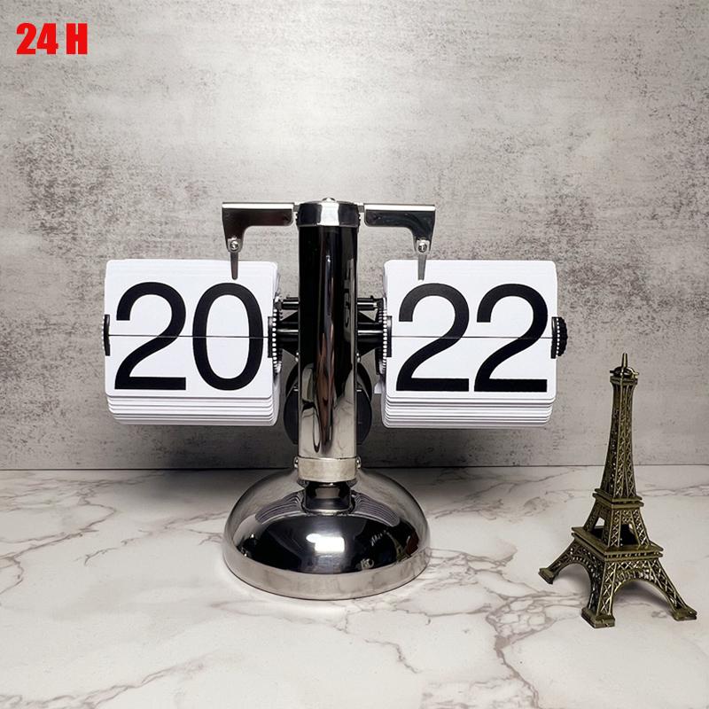 Vintage Klappzahlenuhr Automatische Blattumschaltung Quarz Zeituhren Dekor für Zuhause Wohnzimmer Büro Schreibtischdekoration Home Deco