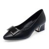 Nowe Buty Wsuwane na Wiosnę/Jesień z Grubym Obcasem, Średnim Obcasem, Miękka Skóra, Podwyższające Wzrost, Wyszczuplające, Eleganckie, Lekkie i Codziennego Dopasowania