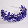 5 Colors Handmade Wedding Bride Luxury Red Blue Rhinestones Tiaras and Crowns Bridal Headband Costume Hair Accessories for Women