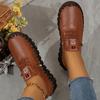 Handmade Women's Casual Sports Shoes, Lightweight and Suitable for All Seasons with Solid Color Lace Up Shoes, Round Toe and Comfortable PU Sole