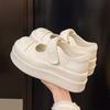 Autumn Mary Jane Women's Shoes Platform Heightening Small White Shoes Breathable Hollow Shoes with Skirts Versatile Casual Lazy Shoes
