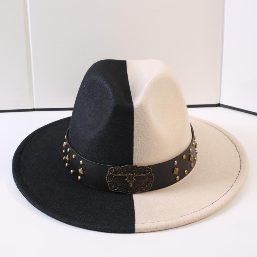 Popular European and American Classic Double-color Wide-brimmed Top Hat Men's and Women's Fashion OL Style Cowboy Hat Jazz Hat
