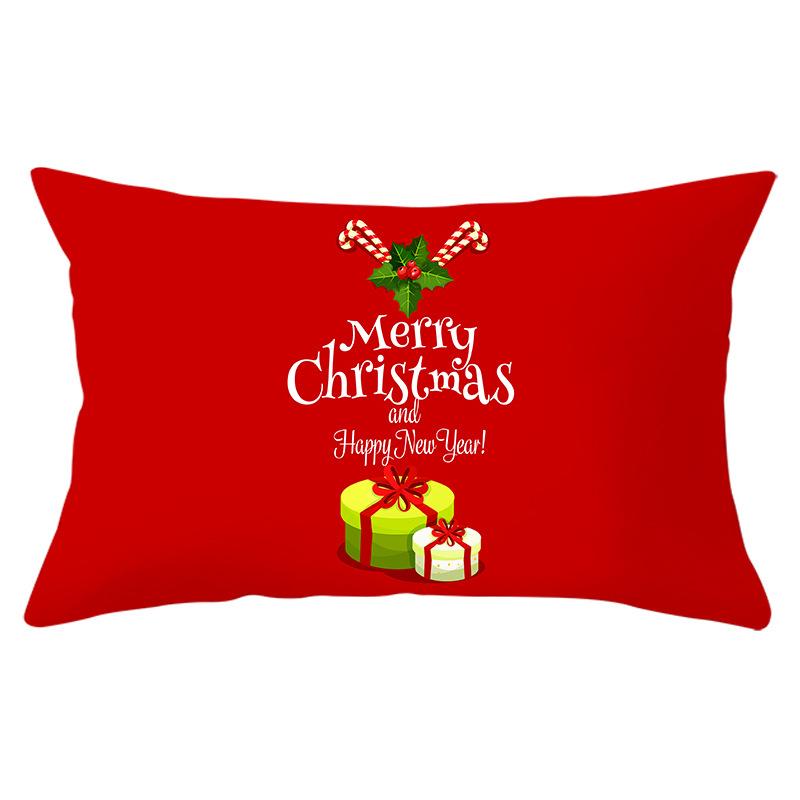 Christmas Simple Print Series Peach Skin Waist Pillowcase Home Sofa Pillowcase Office Pillowcase
