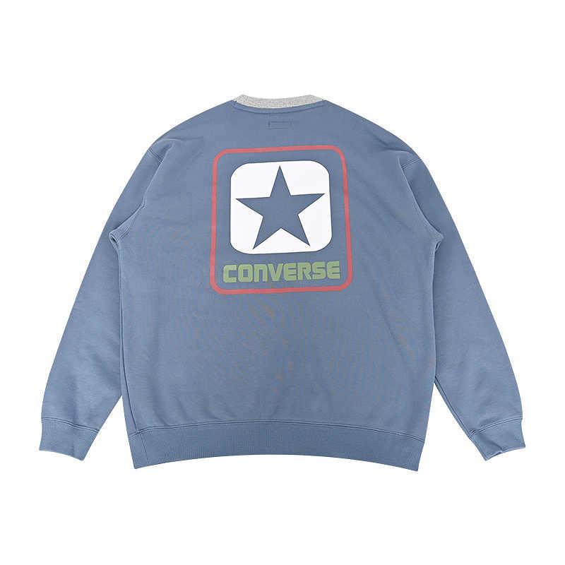 Converse Sweatshirts Men's Blue Crew Neck Moderate 10028407-A03