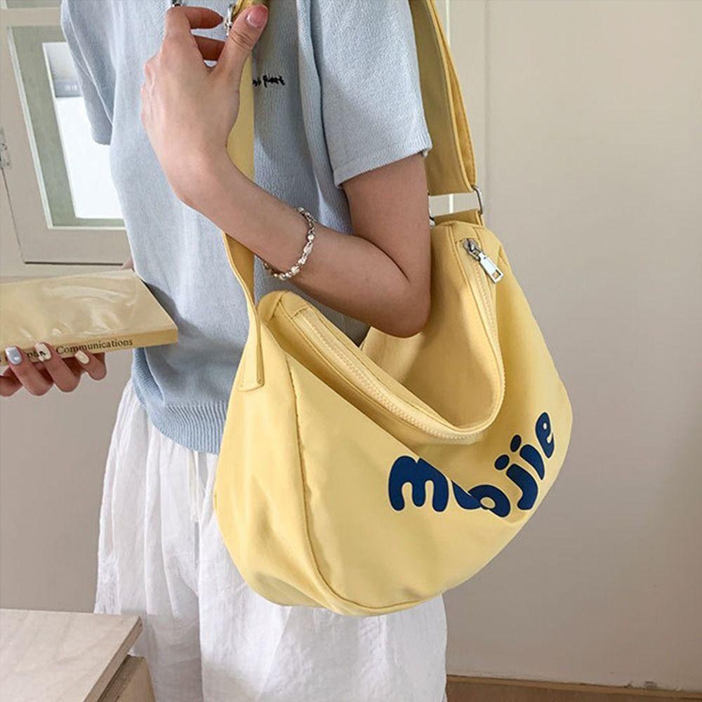 Letter Women's Tote Bags Canvas Commute Bag Versatile Single Shoulder Bags  Daily