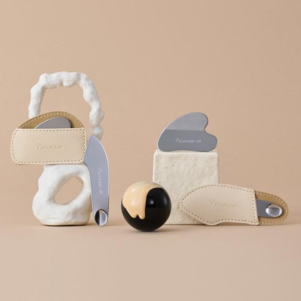 Piccasso [picasso X Ham Kyung Sik] 2 Way Makeup Spatulas + Curved Makeup Spatulas Set 2-way spatula + curved spatula