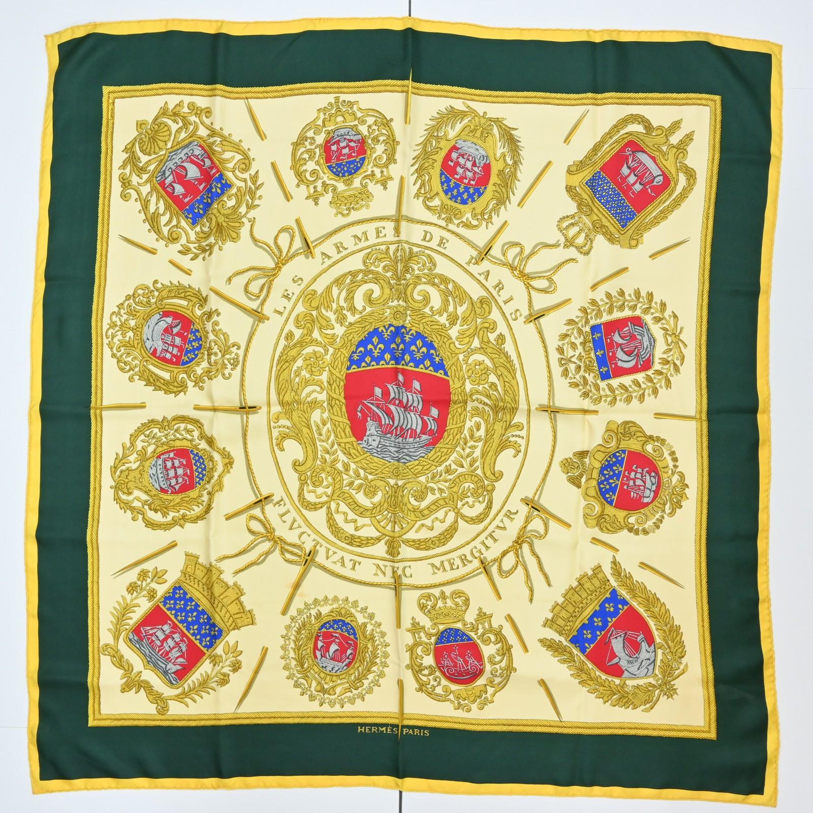 

Оригинал HERMES Carre 90 Les Armes de Paris Герб Шарф Женский Шелк he8811ns Б/у