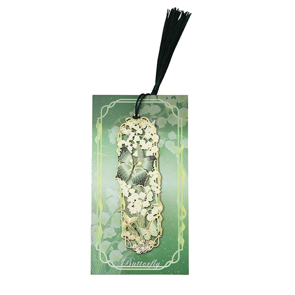 Butterfly Floral Metal Bookmarks with Tassels Hollow Engraved Bookmarks Reading Aid for Book Lover Birthday Christmas