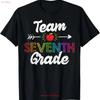 Team Siebte Klasse Lehrer Schüler Lustiges Zurück zur Schule T-Shirt vintage Gewaschen Dehnbar Weich Leicht Atmungsaktiv streetwear