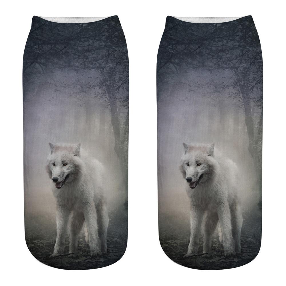 Wild Wolf Series Unisex Sox Women's Funny Cartoon Animal Cute 3D Print Ankle Socks  Fashion Punk Gothic Club Sokken