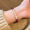Light Luxury Niche Design Delicate Sweet Stackable Pearl Strawberry Crystal Bracelet For Women