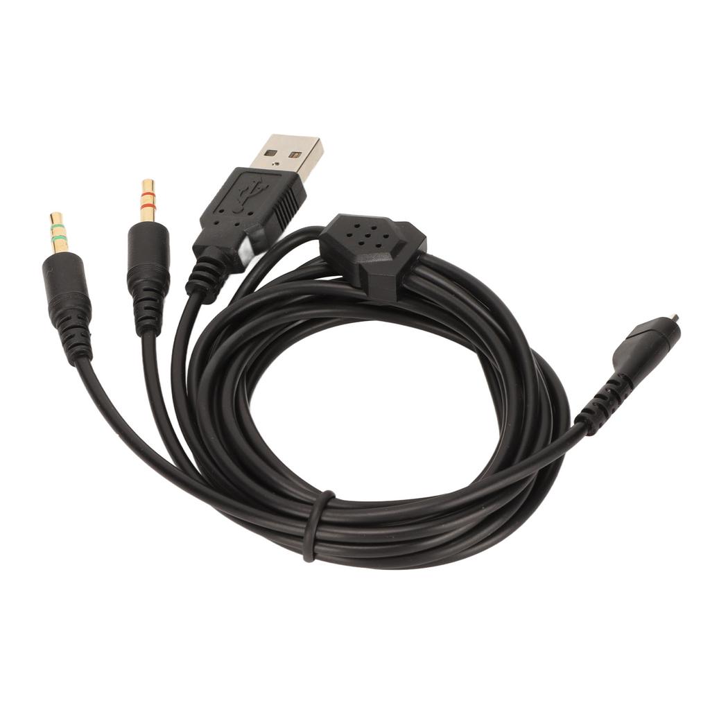 Headphone Cable 3 in 1 Plugs Replacement Gaming Headset Cord with Light for Steelseries Arctis 3 5