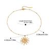 Yori Stainless Steel Golden Sun Pendant Necklace Waterproof Simple Fashion Metal Texture Trendy Jewelry for Woman Gift