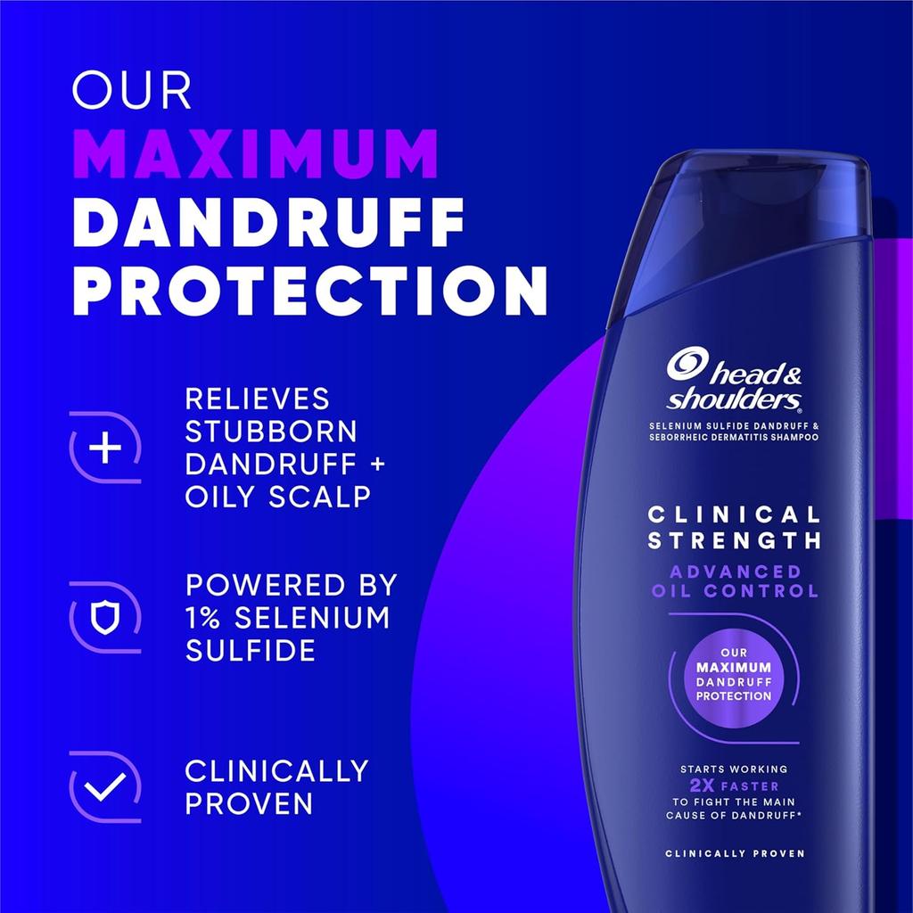 Head & Shoulders Clinical Strength Dandruff Defense Advanced Oil Control Shampoo 2pcs 800ml