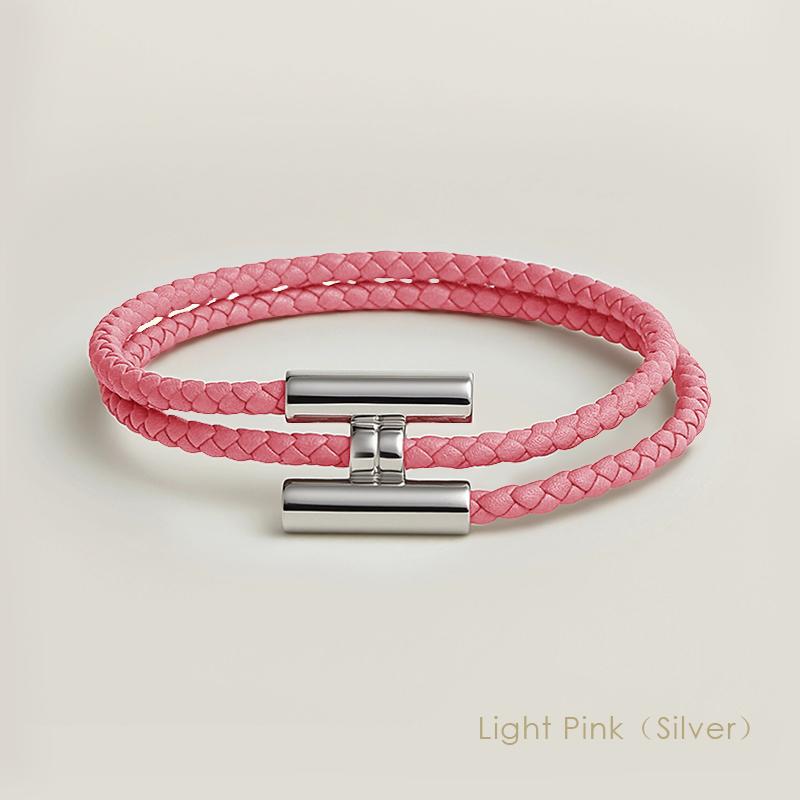 MOONLIGHT Classic H Button Braceles for Women Double-layer Leather Charm Bracelet Female Fashion Couple Jewelry Gifts 13 Colors