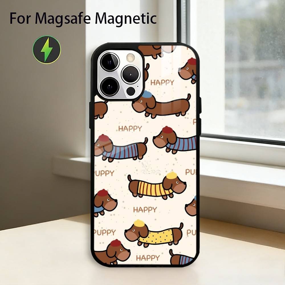 Cute Dachshund Sausage D-Dog Phone Case For iPhone17,16,15,14,13,12,11 Plus,Pro Magnetic For Magsafe Wireless Charging