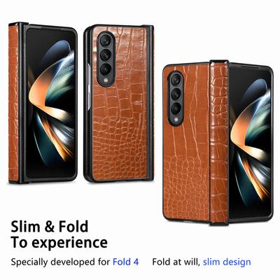 Non -Slip Luxury Crocodile Leather Slim Case For Samsung Galaxy Z Fold4 Fold3 Fold 4 5g Zfold4 Fold 3 Fashion Phone Bag