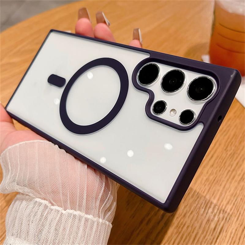 Magnetic For Magsafe Phone Case For Samsung Galaxy S25 S22 Ultra Plus Wireless Charge Cases For Samsung S24 S23 Ultra Plus Cover