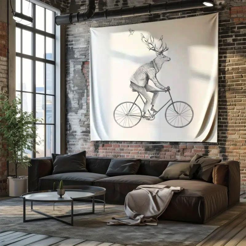 Vintage Bicycle Tapestry Wall Hanging Bohemian Decor Cycling Art Room Aesthetic Dorm Wall Decor Mountain Bike Lover Gift Modern
