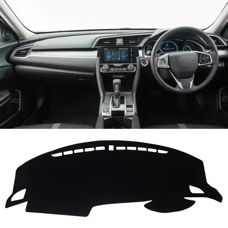 

For Honda Civic X 10th 2016-2020 Car Dashboard Cover Mat Pad Dashmat Avoid Light Pad Sun Shade Instrument Panel Carpets Polyester&Four Seasons