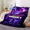 Chucky Child's Play Horror Movie Print Flannel Blanket Cozy Warm Throw Bedroom Sofa Birthday Present Indoor Home Holiday Decor