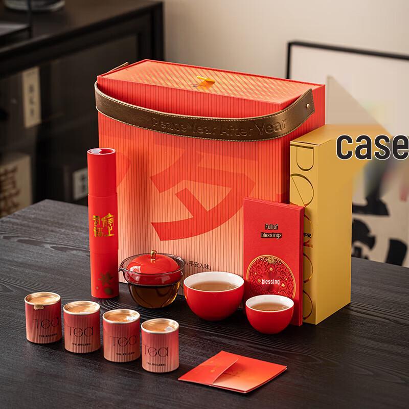 Peaceful Prosperity Chinese Porcelain Tea Gift Set