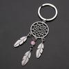 Top Dream Catcher Tone Keychain Silver Ring Feather Tassels Keyring